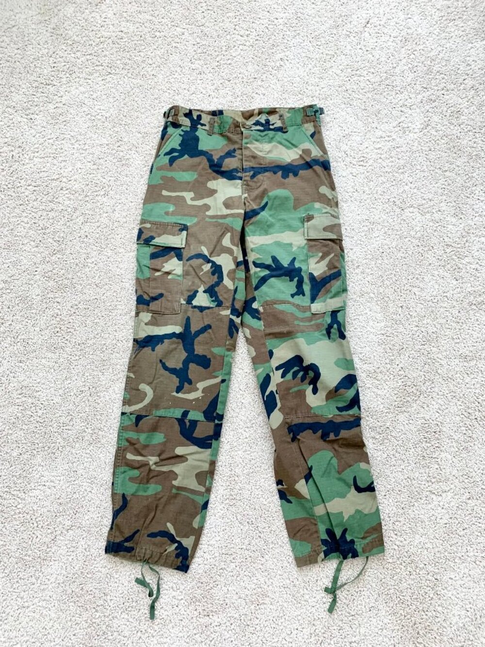 Vintage US Army Military Camo Camouflage Trouser Pants Approx. 28" Waist Capati
